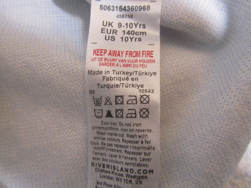 River Island Girls Dress ~ Age 9/10yrs ~ Zip Neck With Collar ~ Blue ~ BNWT - Picture 7 of 8