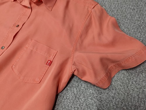 JOOP! Camisa informal con botones de metal Lyocell rosa salmón manga corta 100 % coral - L - Imagen 9 de 12