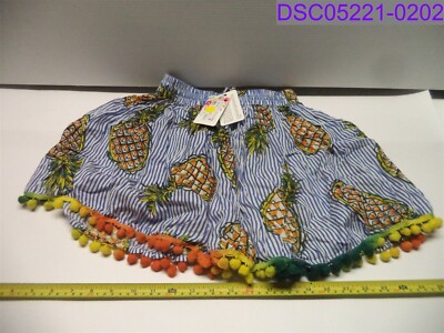 NWT America and Beyond A&B Girls Striped Pineapple Skirt Girl's Size Medium