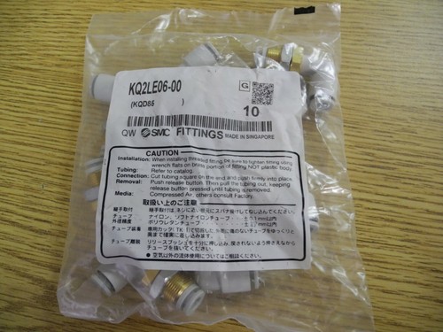 SMC KQ2LE06-00 Push-in Threaded Tube Adaptor 6mm, M14x1 Male BSPPX 6mm, Bag/10