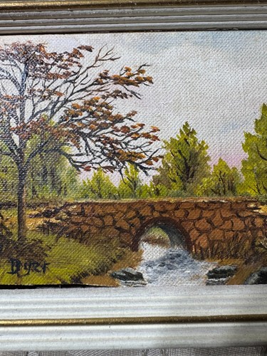 Small Dyer "Landscape Scene" Oil Painting #5 - Signed And Framed - Picture 8 of 11
