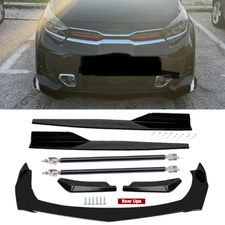 Front Rear Bumper Lip Spoiler Splitter Body Kit Side Skirt For Kia Glossy Black