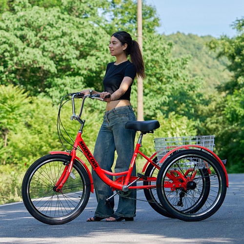 MOONCOOL Adult Tricycles 7 Speed 20/24/26 inch Three Wheel Bike Cruiser Trike - Picture 133 of 151