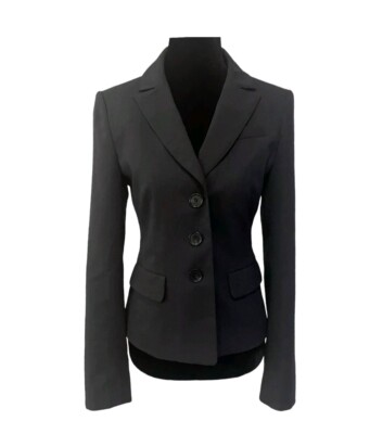 Ann Taylor Three Button Wool Blend Suit Blazer Navy Blue Sz