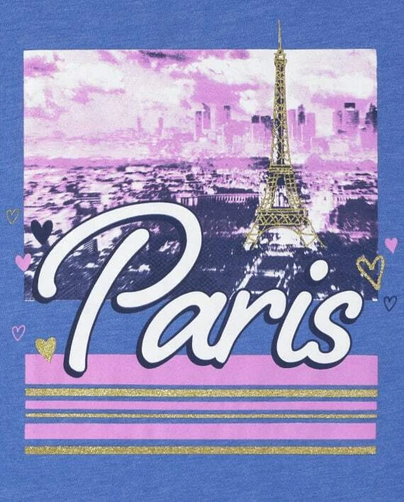 Camiseta gráfica The Children’s Place Girls talla 4 See You in Paris nueva con etiquetas Foto 2 de 2