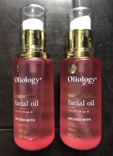 2 Pack Oliology BRIGHTENING Facial Serum Infused Vitamin C Rosehip Squalane 2 oz