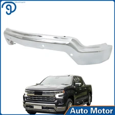 Steel Front Bumper Chrome For 2022-23 Chevrolet Silverado 1500 With Sensor Holes