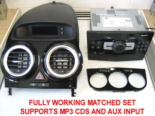 2006 VAUXHALL CORSA D CD30 MP3 AUX RADIO STEREO PIANO BLACK VENTS HEATER PANEL - Picture 1 of 19