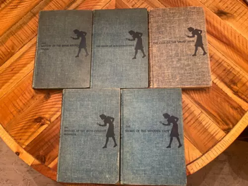 Lot of 5 Vintage Nancy Drew blue cover books 1940-1953