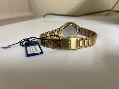 Ladies Seiko 7N82 yellow gold tone date at 3 watch SXDE16P1 | eBay