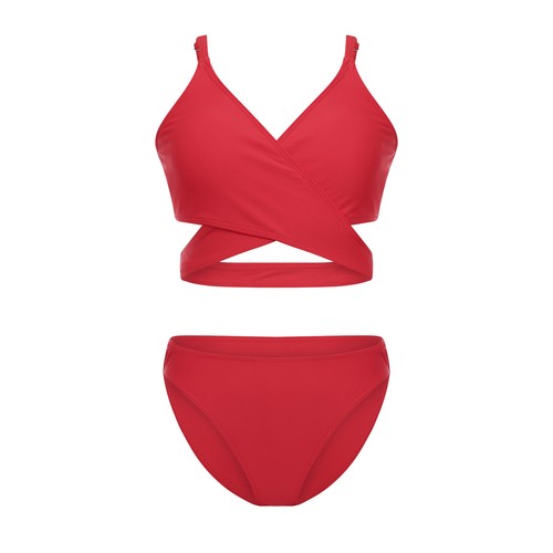 Kids Girls Suit Holiday Outfits Swimsuit Set 3-Piece Cross Front With Briefs - Picture 27 of 66