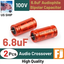 2x Audiophiler Bipolar Axial Electronic HIFI Crossover Capacitor 100V 6.8uF