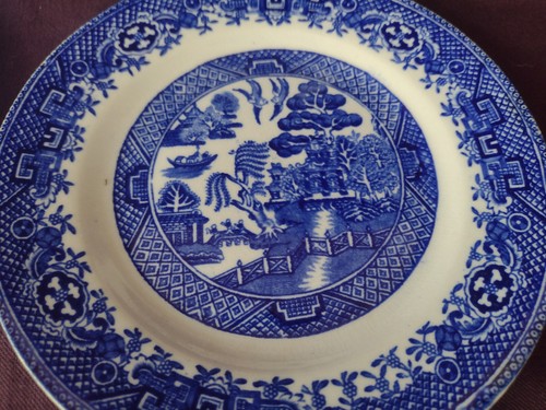 W Adams & Sons Warranted Staffordshire Blue Willow Bread Plates - Set of 7 - Picture 3 of 19