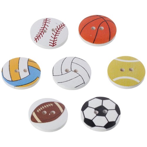 Baseball Ball Sports Painting Soccer Flatback Buttons For DIY Craft - Picture 5 of 11