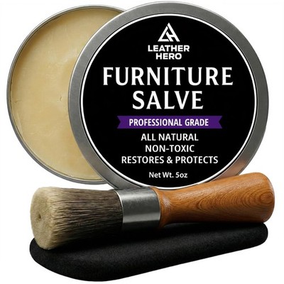 3-in-1 Furniture Salve for Leather & Wood   Polisher, Conditioner, & 5.4oz 
