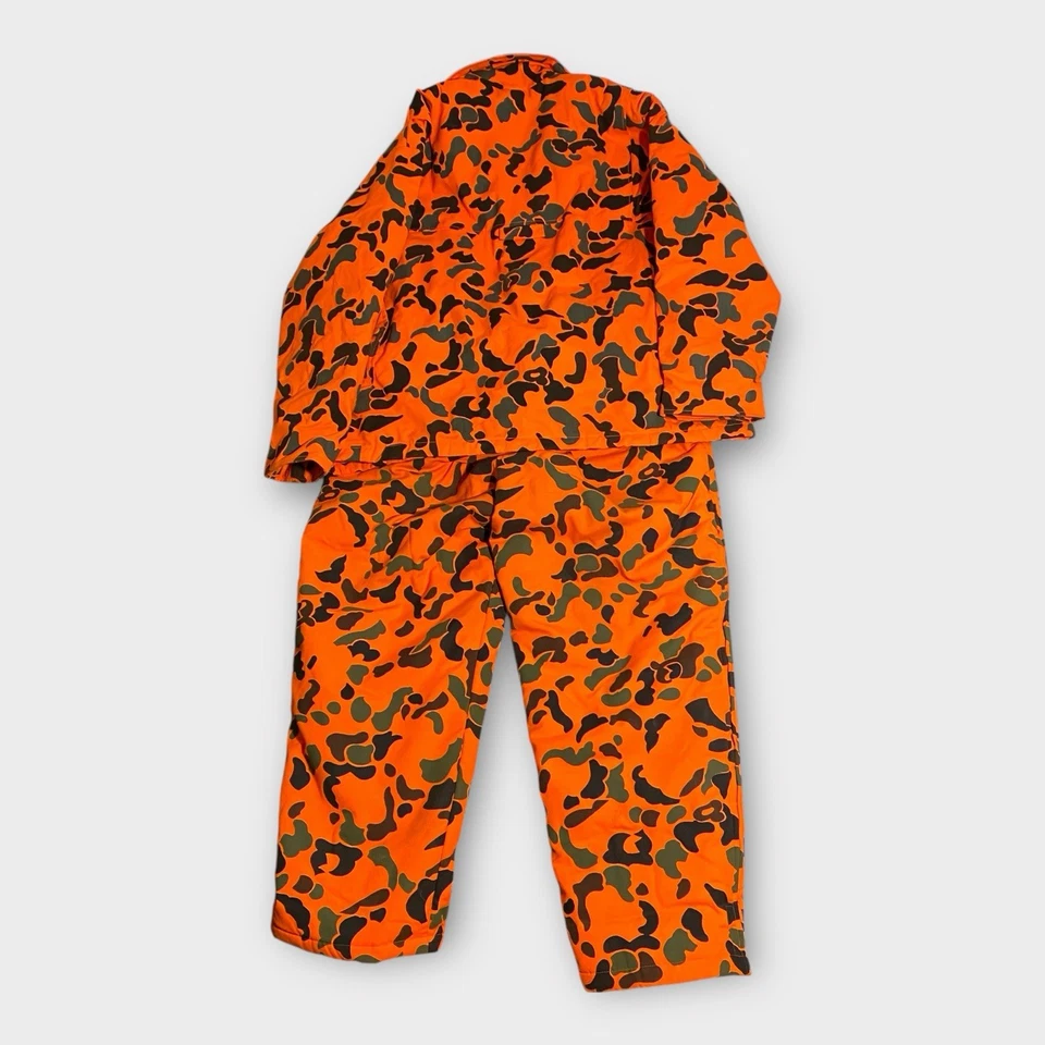 Woolrich Hunting Suit XXL Blaze Orange Camo Camoflauge 90s Jacket Pants Set Rare - Image 2 of 4