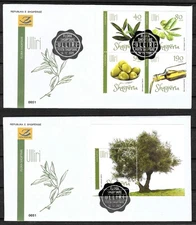 ALBANIA 2024 - " Albanian Flora - Olive " - FDC Set + Block