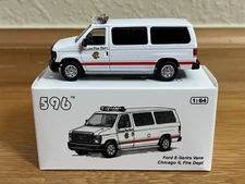 596 Model 1:64 Ford E350 E-Series Van 🚨 Chicago Fire Department RTS 1 Of 1999