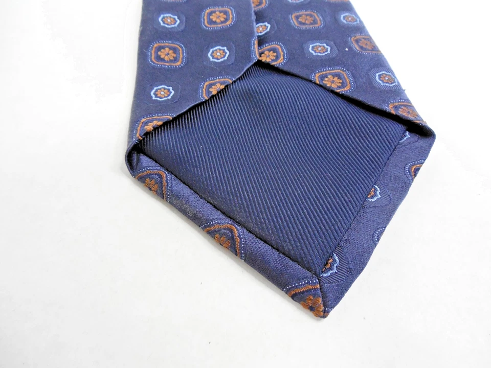 Corbata George Bass 100 % seda geométrica/floral Italia 58" x 3,25" Foto 4 de 4