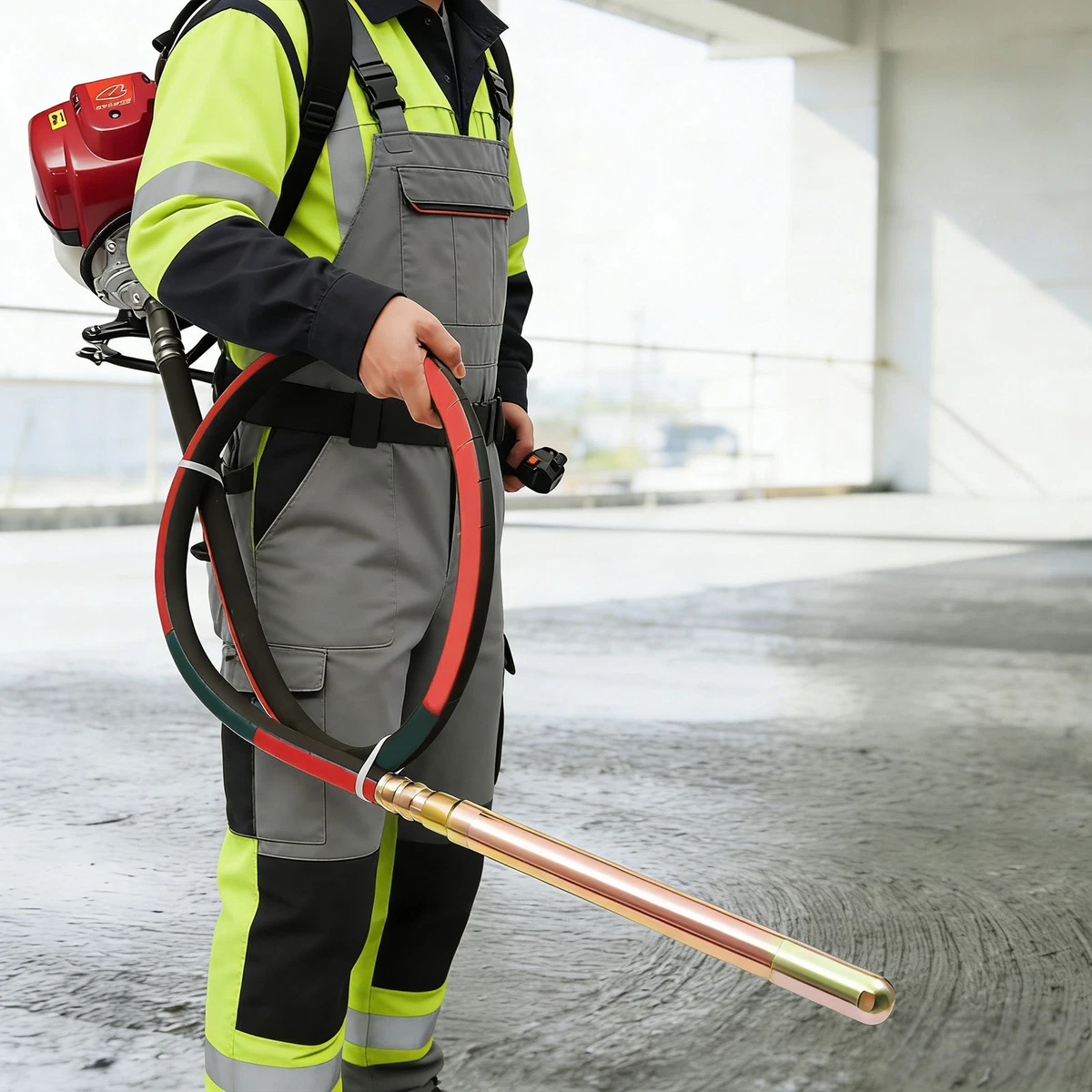 Anbull Betonvibrator 4 m, 1800 W betonvibrator, 5500 rpm, frequentie: 200 Hz, breedte: 0,9 mm, Concrete vibrator, zwart