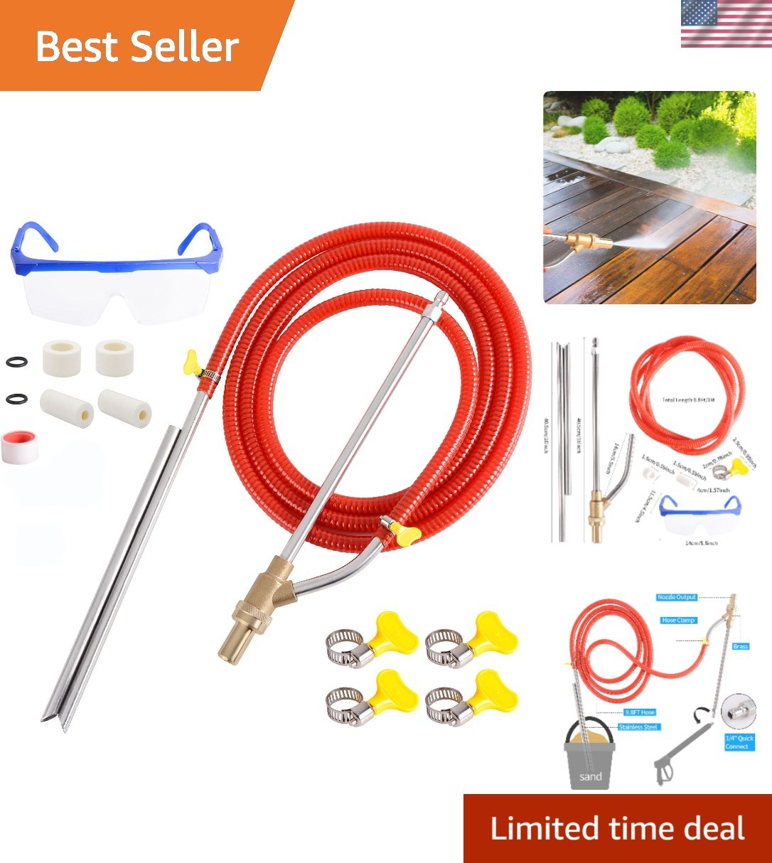 All-In-One Pressure Washer Sandblasting Kit with Durable Acc
