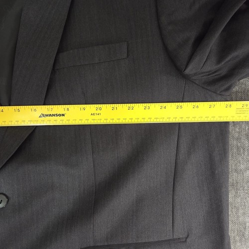 Ermenegildo Zegna Trofeo Suit Jacket Mens 56R Chevron Charcoal Classic - Picture 6 of 6