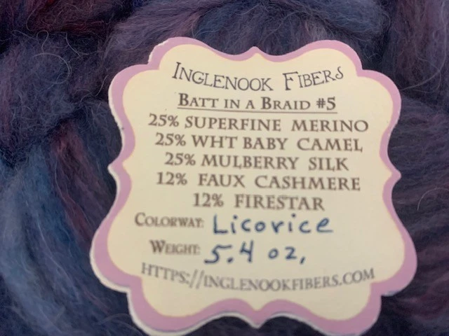 Inglenook Fibers BATT IN A BRAID #5 Licorice and #41 Banshee, NIB - Image 3 of 4