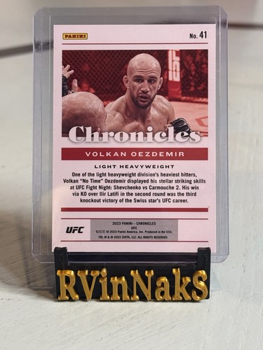 2023 Panini Chronicles UFC - Volkan Oezdemir #41 Red /199 - 第 2/2 張圖片