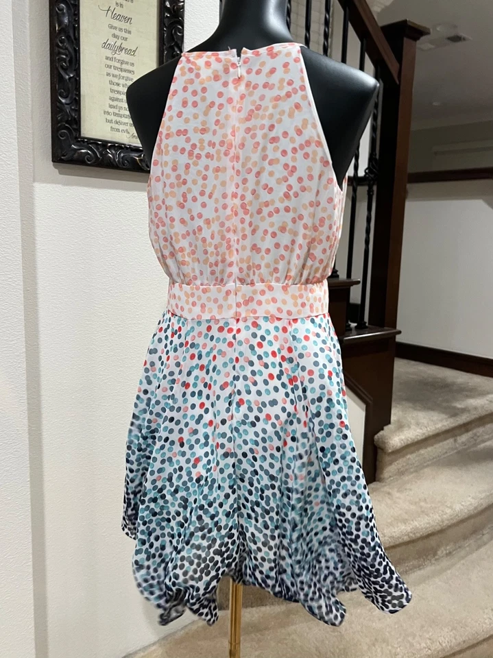 Women's Dot-Print Halter Fit & Flare Dress - Image 4 of 4