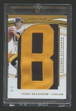 2020 PANINI IMMACULATE TERRY BRADSHAW JUMBO PATCH GAME WORN USED *B* #ED 1/8 HOF