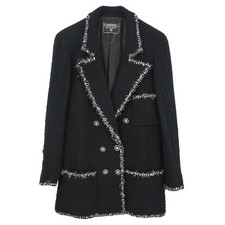 Chanel Double Breasted Jacket Black 185945