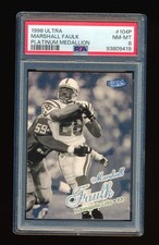 PSA 8 MARSHALL FAULK 1998 FLEER ULTRA #104P PLATINUM MEDALLION #/98 *POP 3*