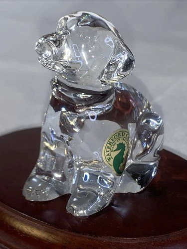 Waterford Crystal Figurine Paperweight Dog Vtg Labrador Retriever Puppy Small 3"