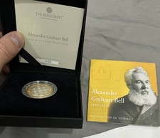 2022 Alexander Graham Bell £2 silver proof with COA and box.