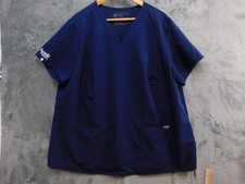 FIGS Scrub Top Womens 4XL Navy Casma Technical Collection V-Neck Logo Nurse