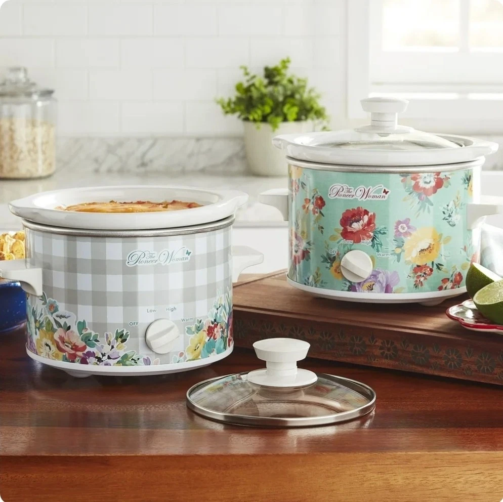 The Pioneer Woman Sweet Romance 1.5 Quart Slow Cooker Crock Pot , 2 Pack