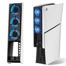 Cooling Fan for PS5 Slim, Upgraded Quiet Cooler Fan with LED Light for PS5 Sl...