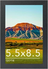 5.5X8.5 Picture Frame Black for Wall Mounting or Tabletop, Wood 5.5 X 8.5 Frame