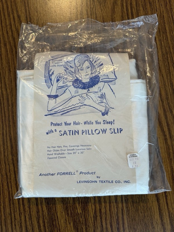 Vintage Satin Pillow Case Slip Gimbels & Schusters By Levinsohn Textile Co. New