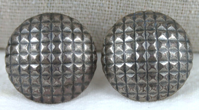 Vintage Napier Sculpted-Look All Over Design Clip Earrings Antique Silver Tone