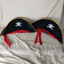 Pirate Captain Hats Skull Crossbone Cap Costume for Halloween or Parties Qty 2