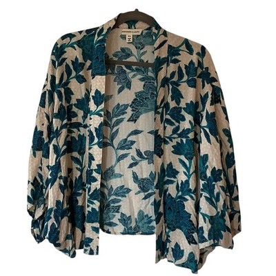 Anthropologie Andersen + Lauth open cardigan topper one size blue white floral