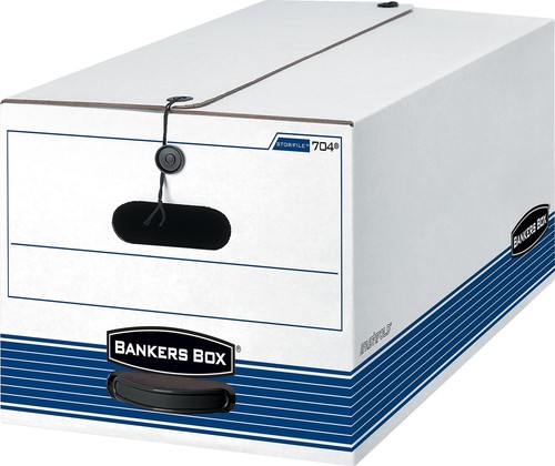 Bankers Box STOR/FILE Storage Box Legal String and Button White/Blue 4/Carton - Imagen 4 de 4
