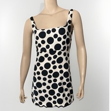 ZARA Studio XS Polka Dot Mini Dress Limited Edition Black  Ivory Zip Back EUC