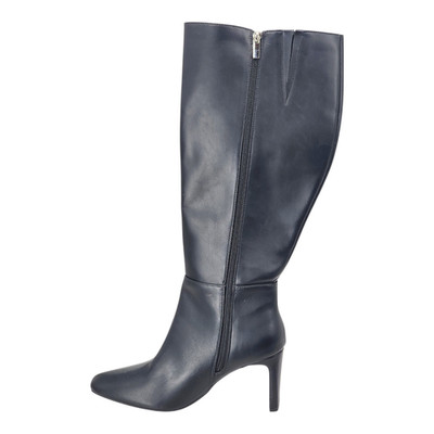 NEW LOOK kniehohe Damenstiefel schwarz Lederoptik Reißverschluss UVP 59,99 £