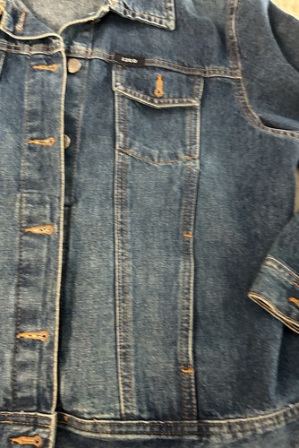 IZOD DENIM LONG SLEEVE BUTTON UP BLUE JEAN JACKET SIZE PL - Picture 6 of 8