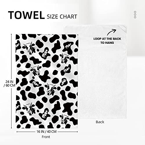 Cow Print Milk Kitchen Dish Towel Set of 2, Ultra Soft Absorbent Black White - Picture 3 of 7