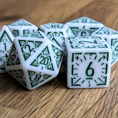 DND Dice Set 7pcs (Choose Colour) Polyhedral Die Arcane Burst Plastic TTRPG D&D - Picture 33 of 43