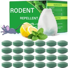 Mouse Rodent Repellent, 24 Pack Peppermint Oil for Mice Mouse Rats Squirrel Pest