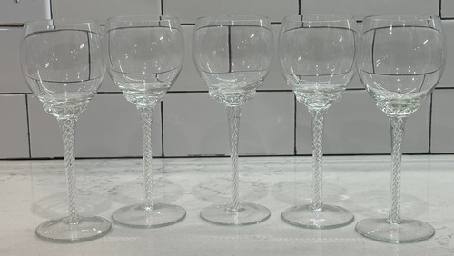 VTG Suzanne By Bohemia Crystal Set of 5 Wine Glasses MINT Condition - Picture 1 of 5